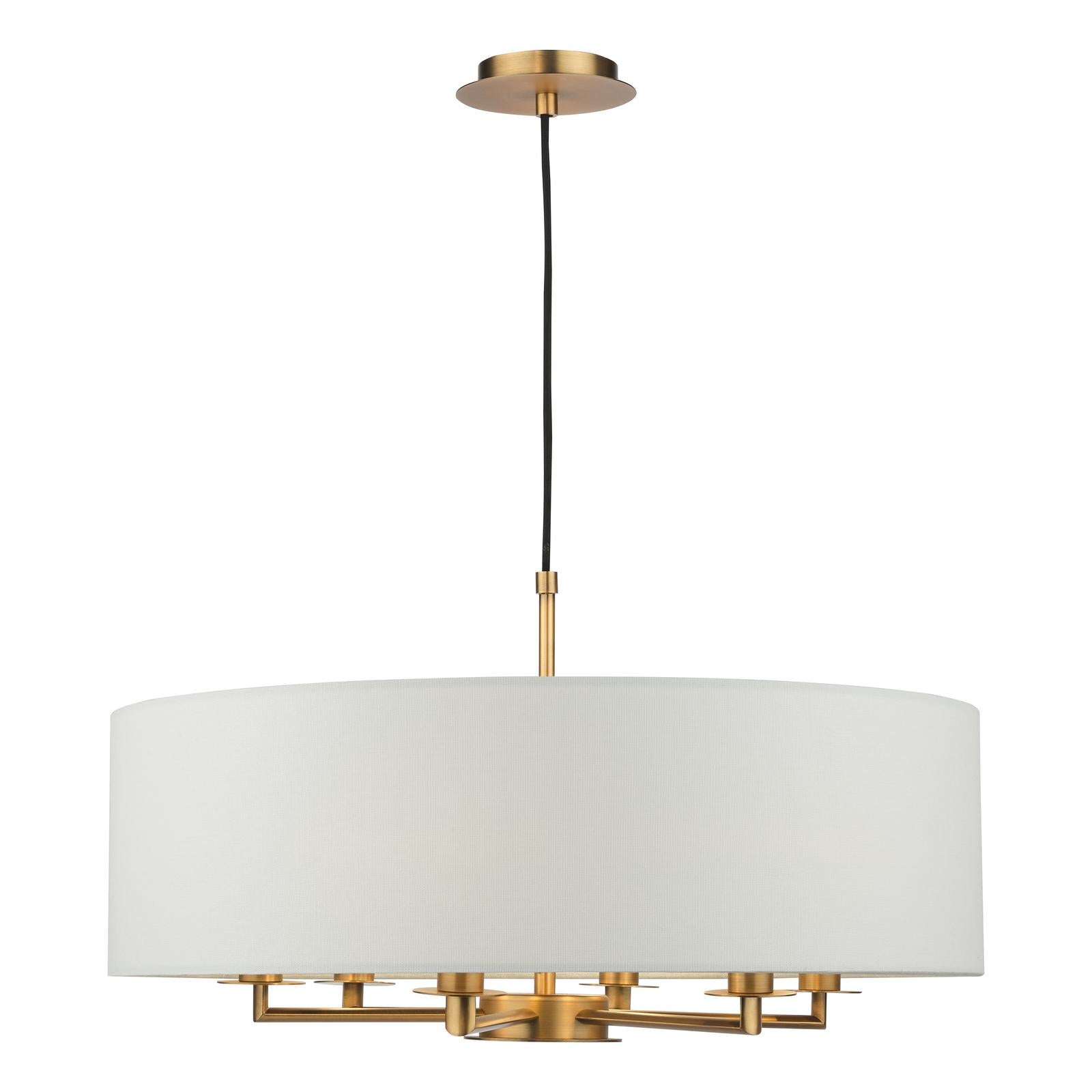 Tyler 6 Light Shadelier Antique Bronze and White With Shade