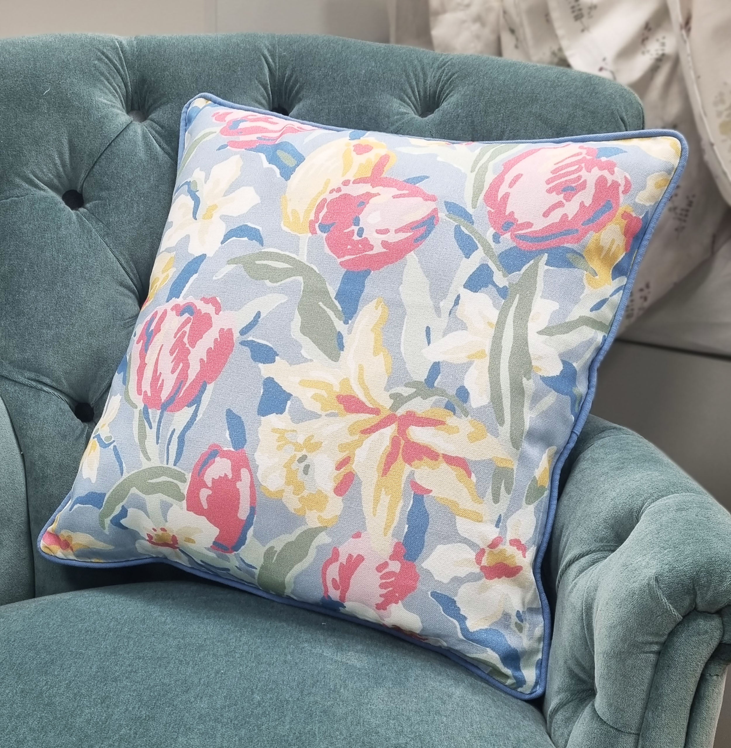 Laura Ashley Tulips China Rose Cushion