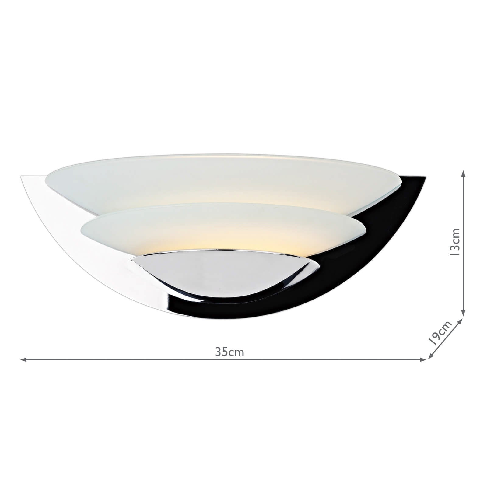 Una Glass 2 Disc Wall Bracket Chrome