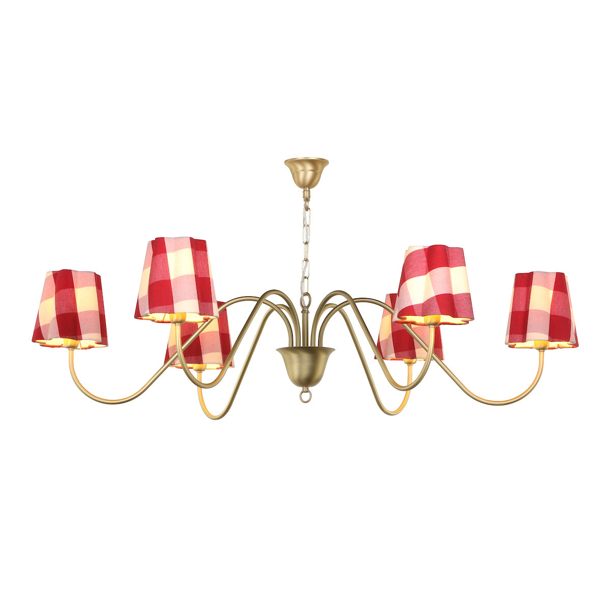 Uppsala 6 Light Armed Pendant Butter Brass Fitting Only