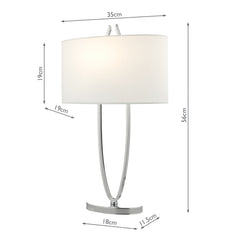 Utara Table Lamp Polished Chrome With Shade