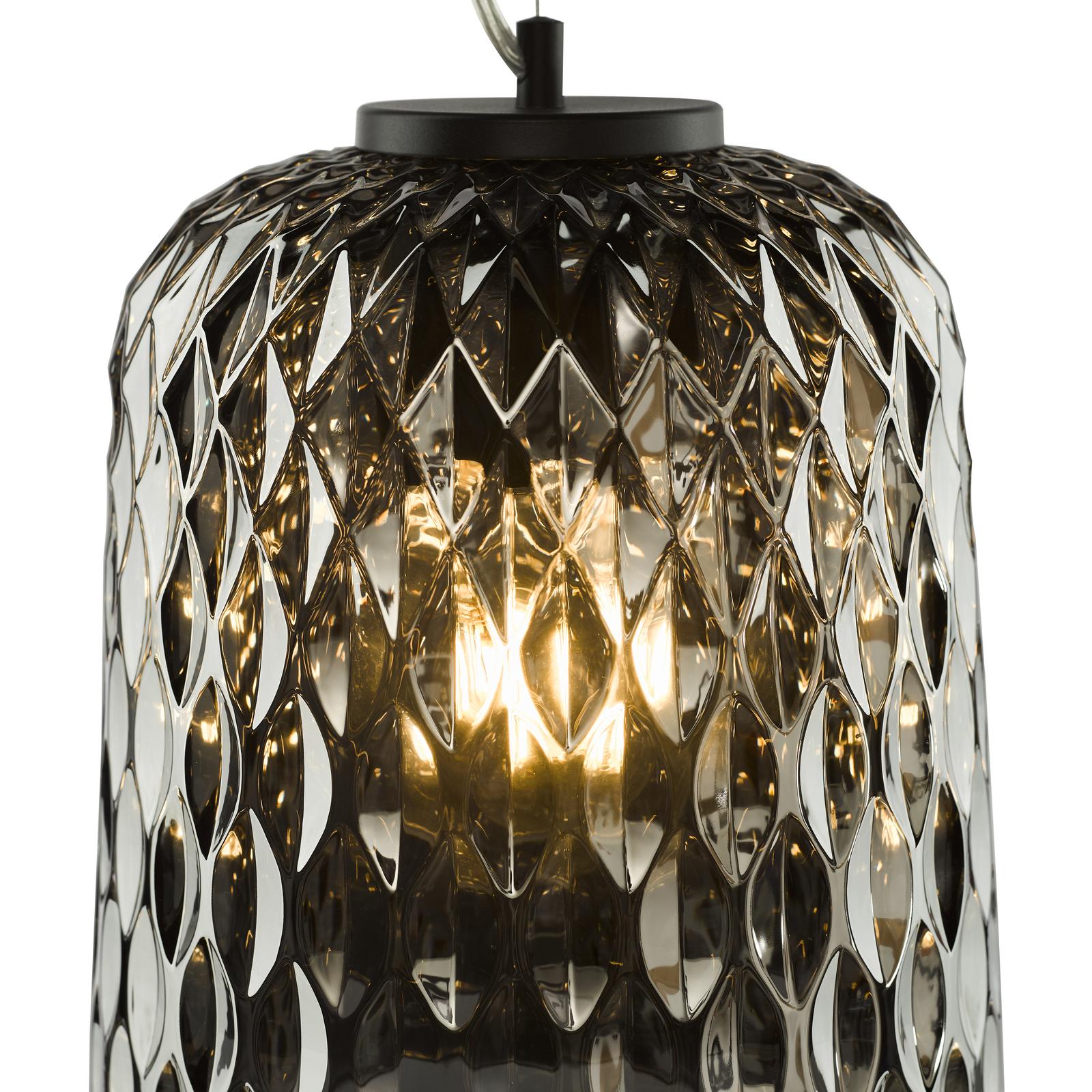 Varius Pendant Matt Black and Smoked Glass