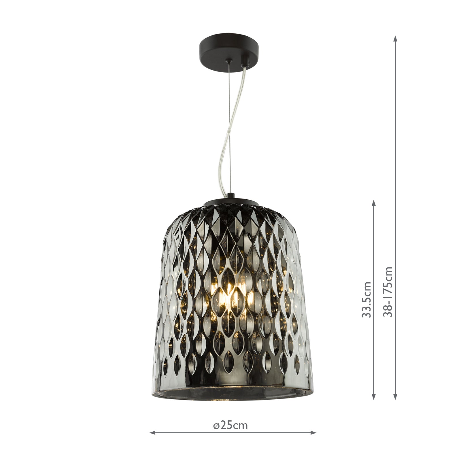Varius Pendant Matt Black and Smoked Glass