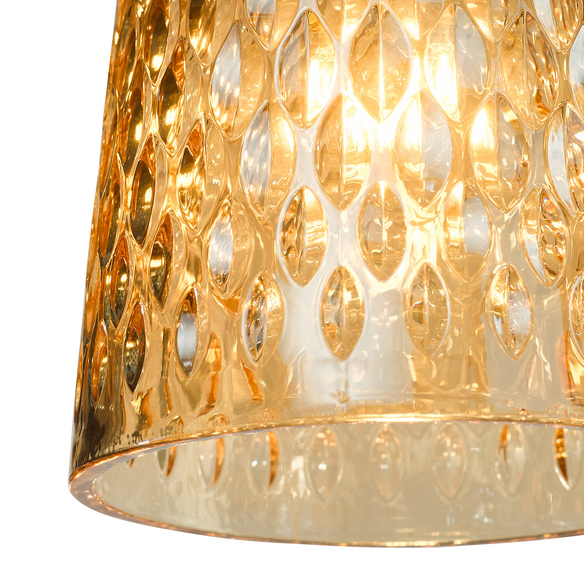 Varius Pendant Natural Brass and Amber Glass