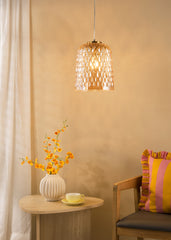 Varius Pendant Natural Brass and Amber Glass