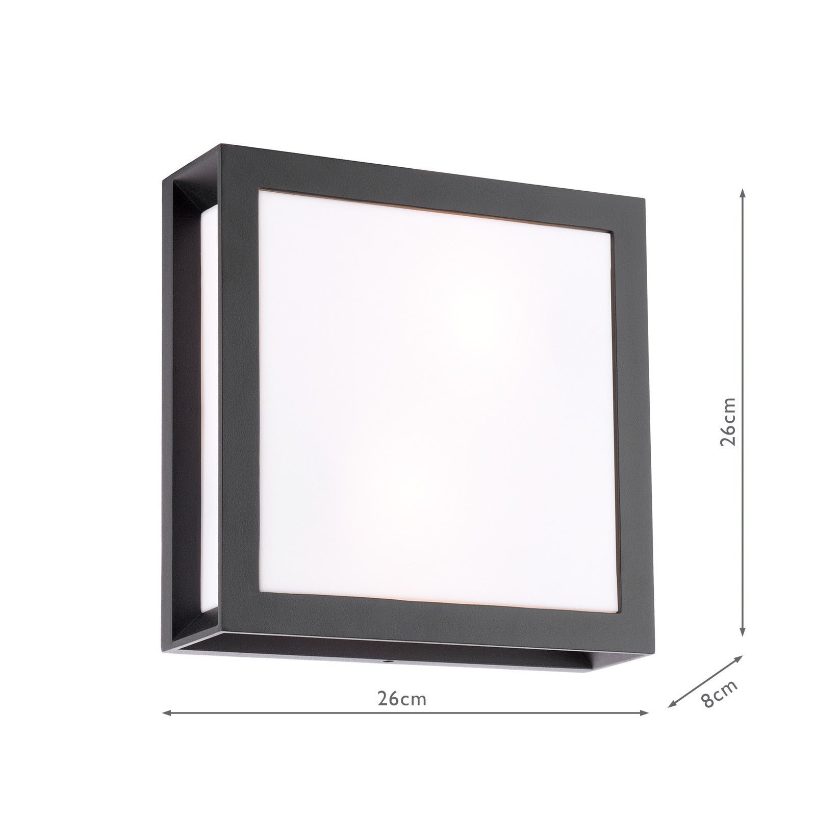 Vayu 2 Light Outdoor Wall Light Matt Black and Opal IP44
