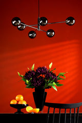 Vignette 6 Light Pendant Polished Chrome With Smoked Glass