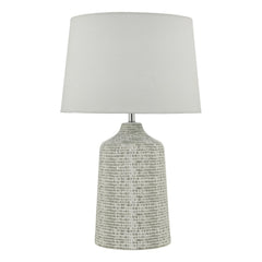 Vondra Table Lamp White & Grey With Shade