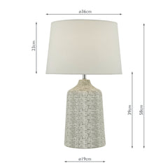 Vondra Table Lamp White & Grey With Shade