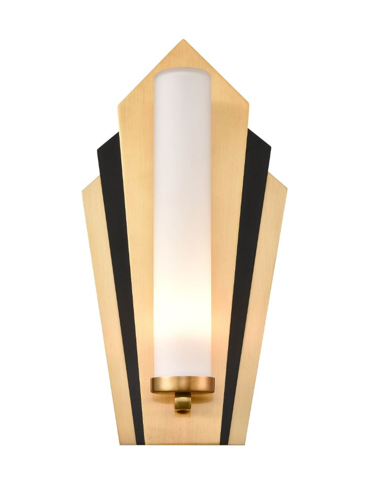 Franklite IP44 Art Deco Wall Light. Black / Gold