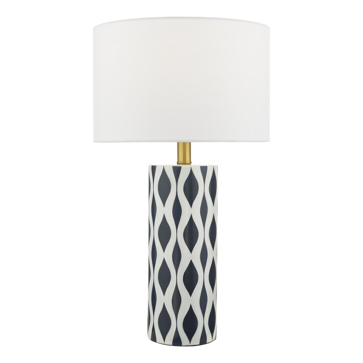 Weylin Table Lamp Blue And White Ceramic With Shade