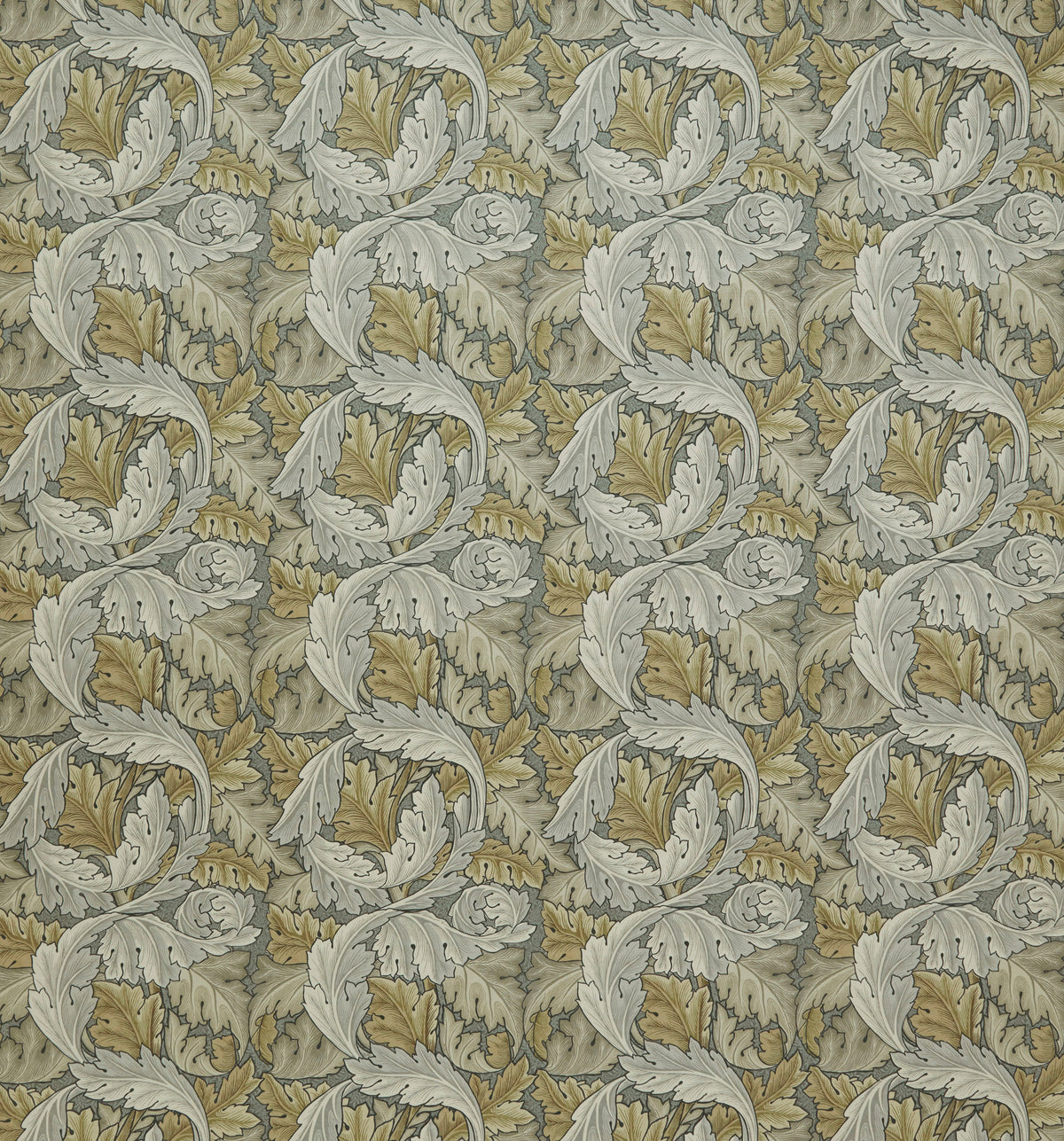 William Morris at Home Fabric Acanthus Velvet Flint