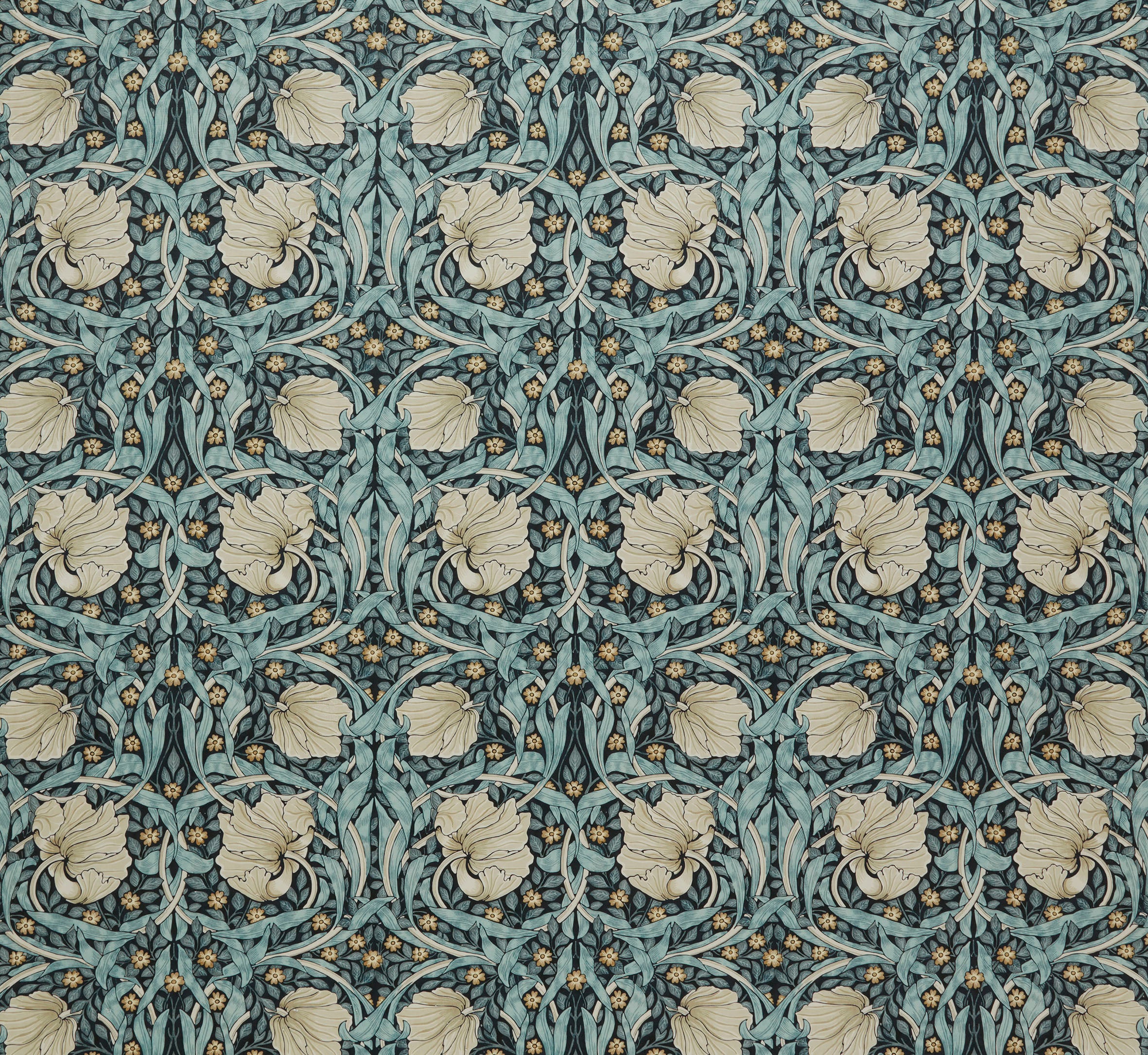 William Morris at Home Fabric Pimpernel Velvet Indigo