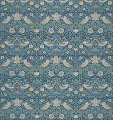 William Morris at Home Fabric Strawberry Thief Woad