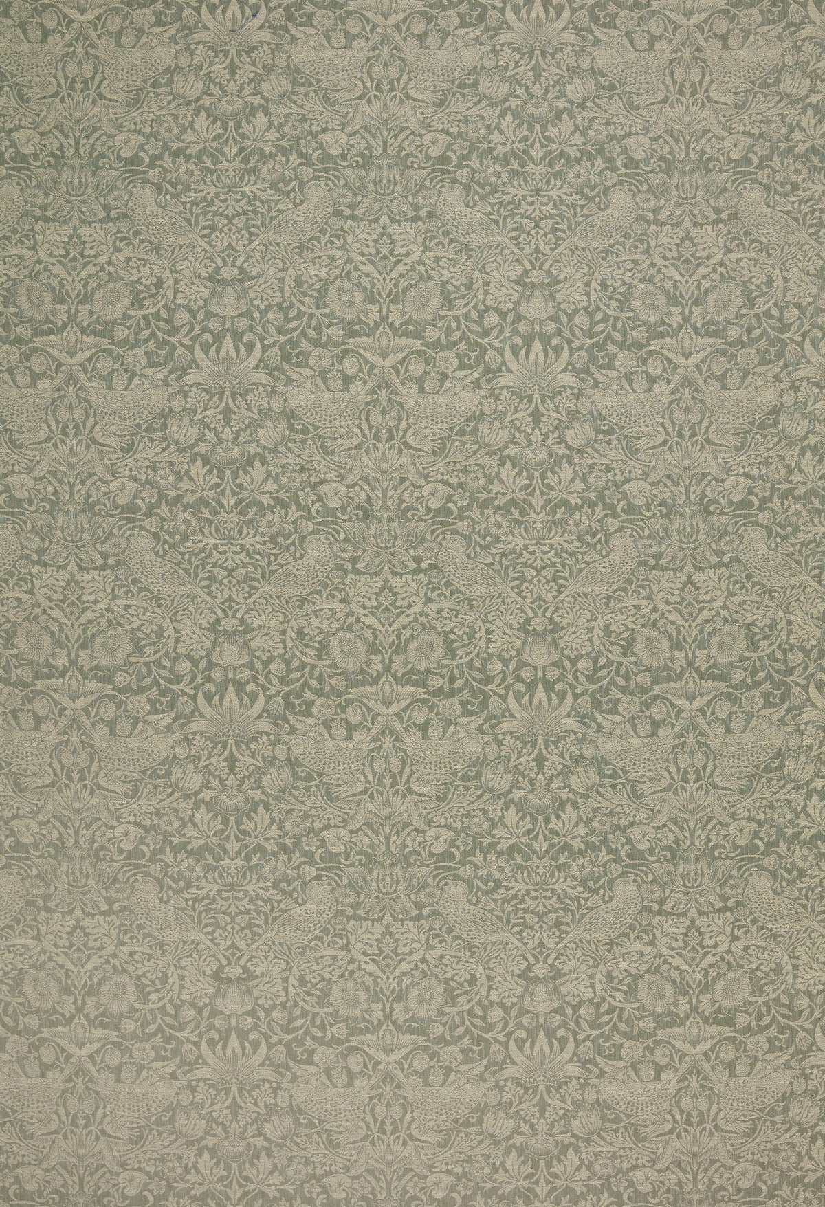 William Morris at Home Fabric Strawberry Thief Woven Sage