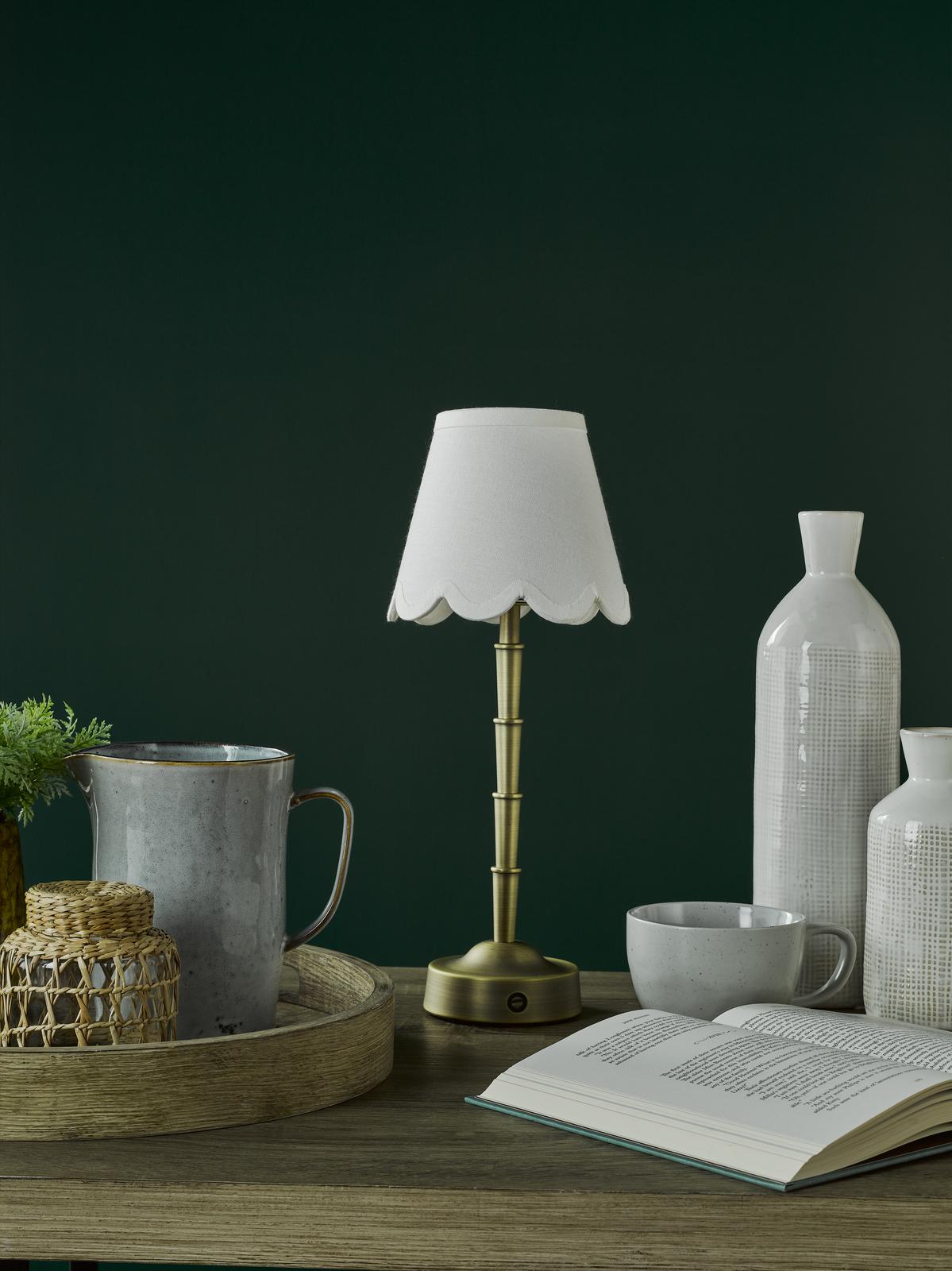 Wyman Rechargeable Table Lamp Matt Antique Brass Base Only LED