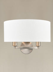 Franklite Windsor 2lt Wall Light Satin Silver