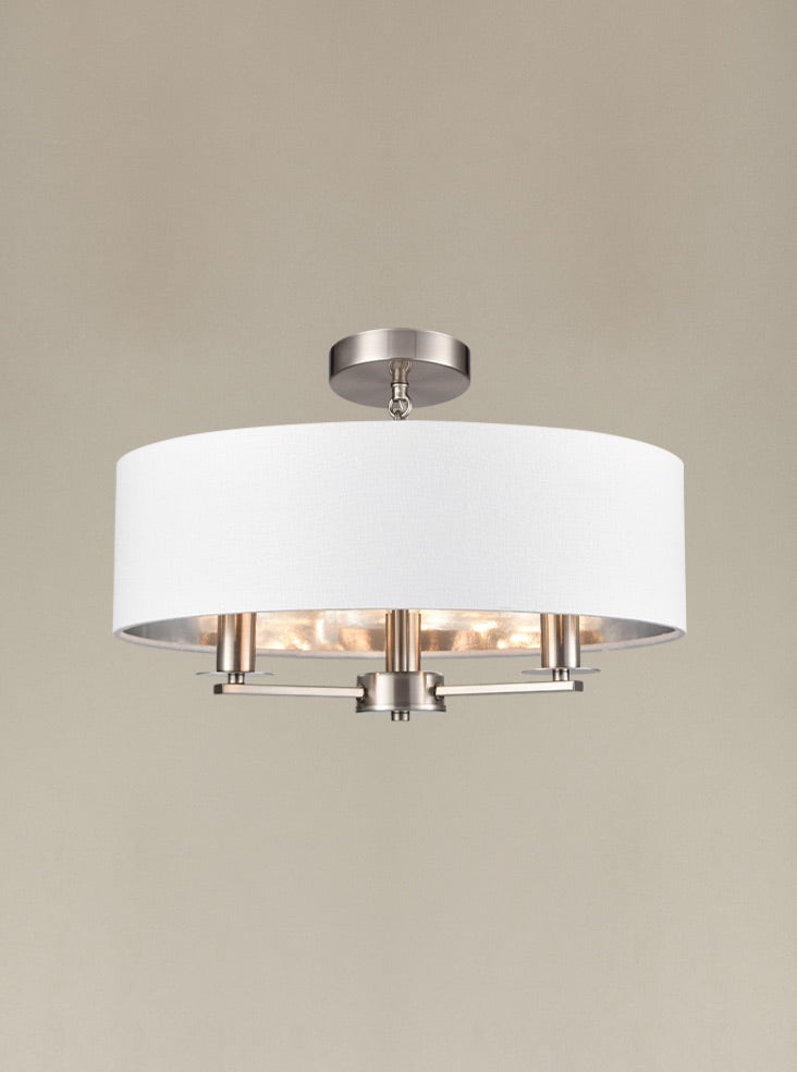 Franklite Windsor 3 lt Satin Nickel Ceiling Light