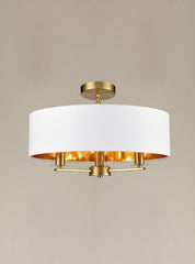 Franklite Windsor 3 lt Aged Brass Ceiling Light