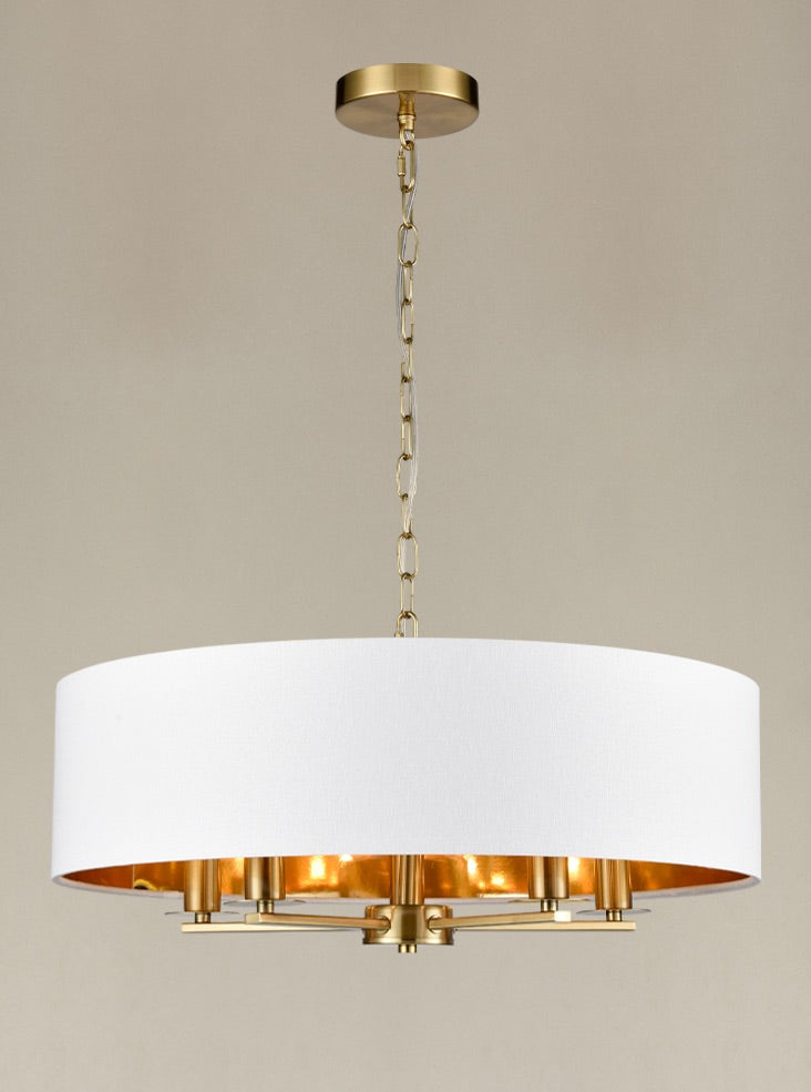 Franklite Windsor 5lt Aged Brass Ceiling Light