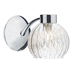 Yasmin Wall Light Polished Chrome and Ribbed Glass