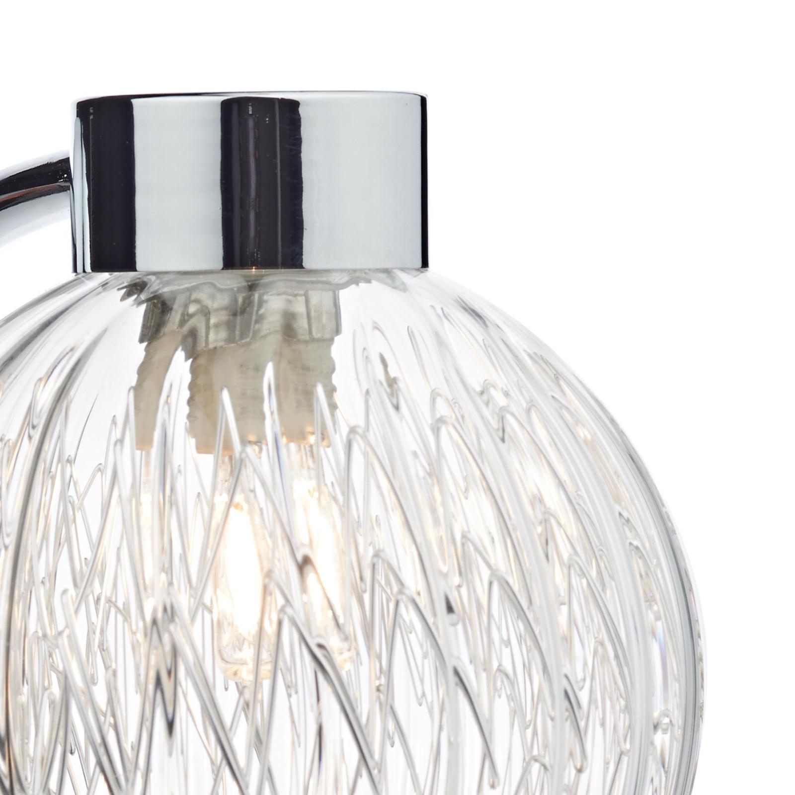 Yasmin Wall Light Polished Chrome and Ribbed Glass