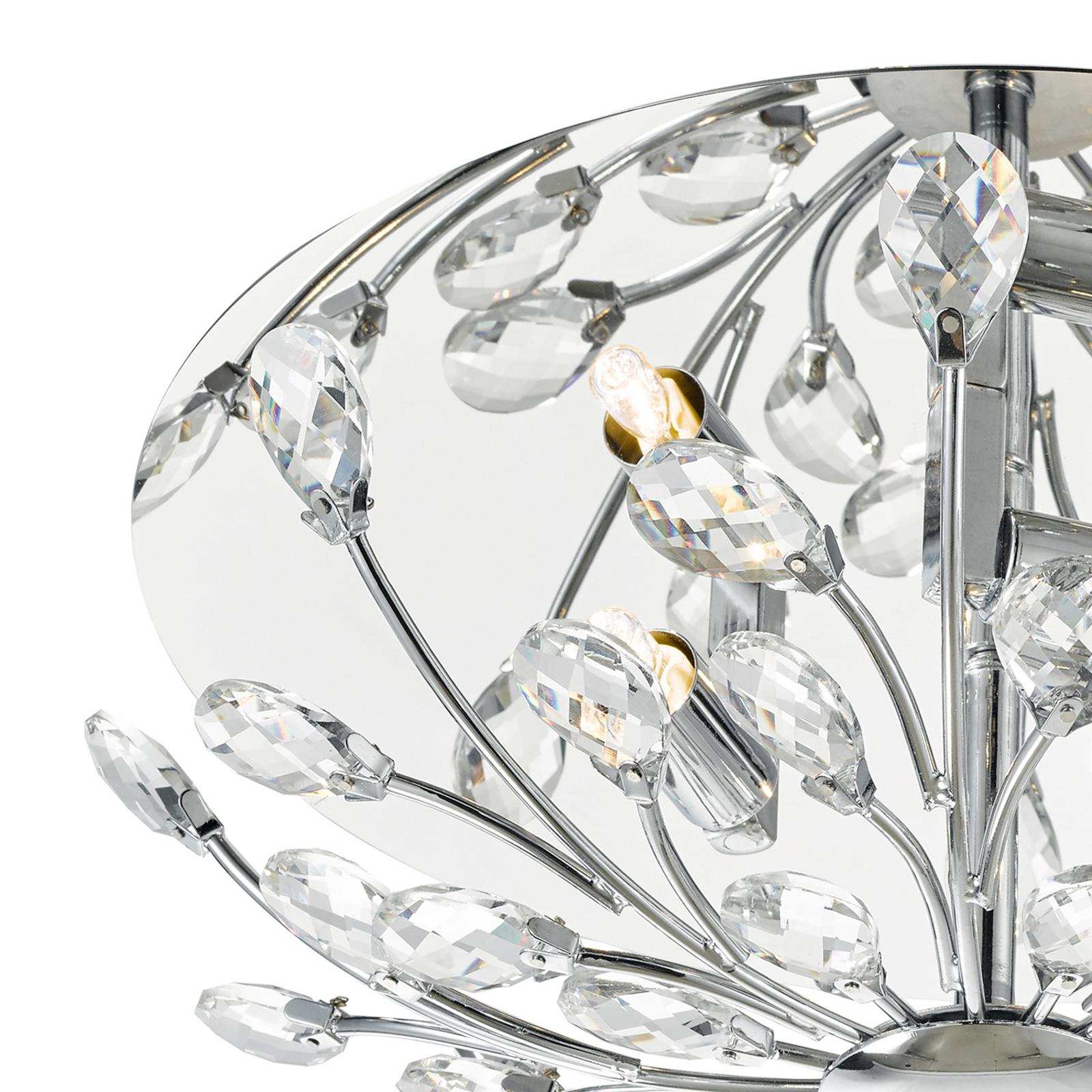 Zafir 3 Light Flush Polished Chrome Crystal
