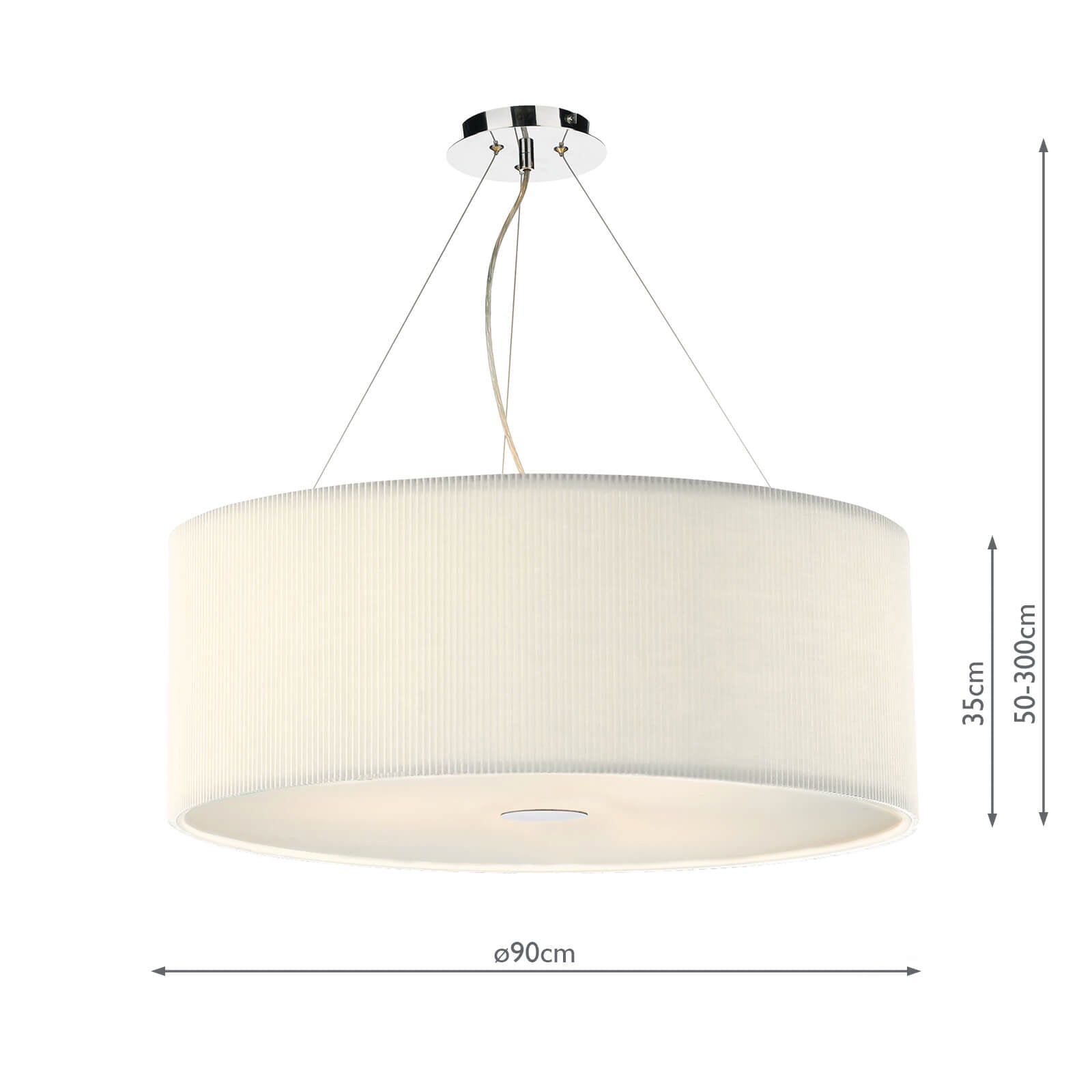 Zaragoza 6 Light Pendant Cream 90cm