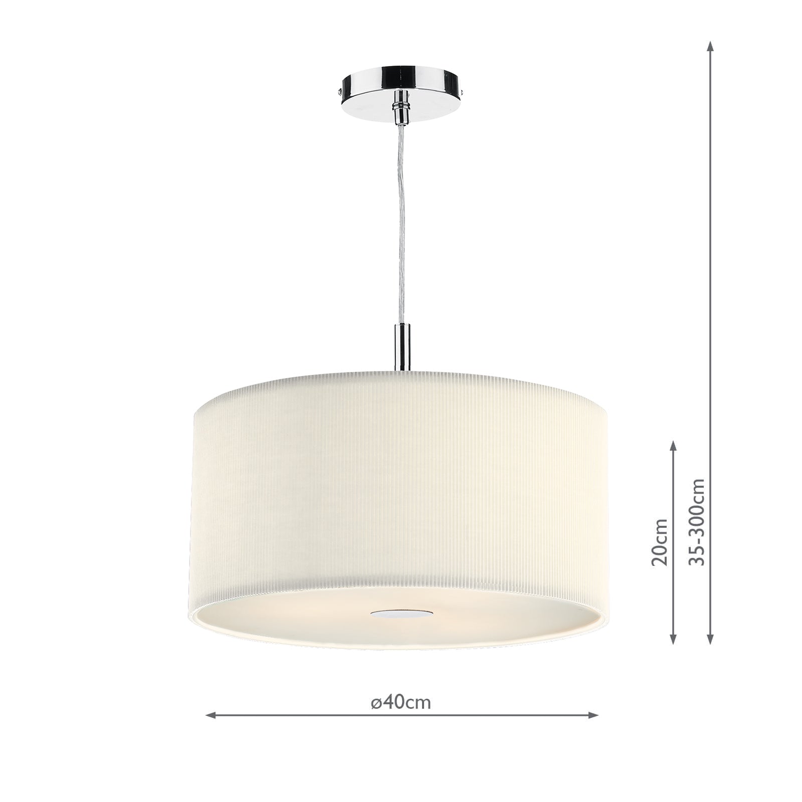 Zaragoza 3 Light Pendant Cream 40cm