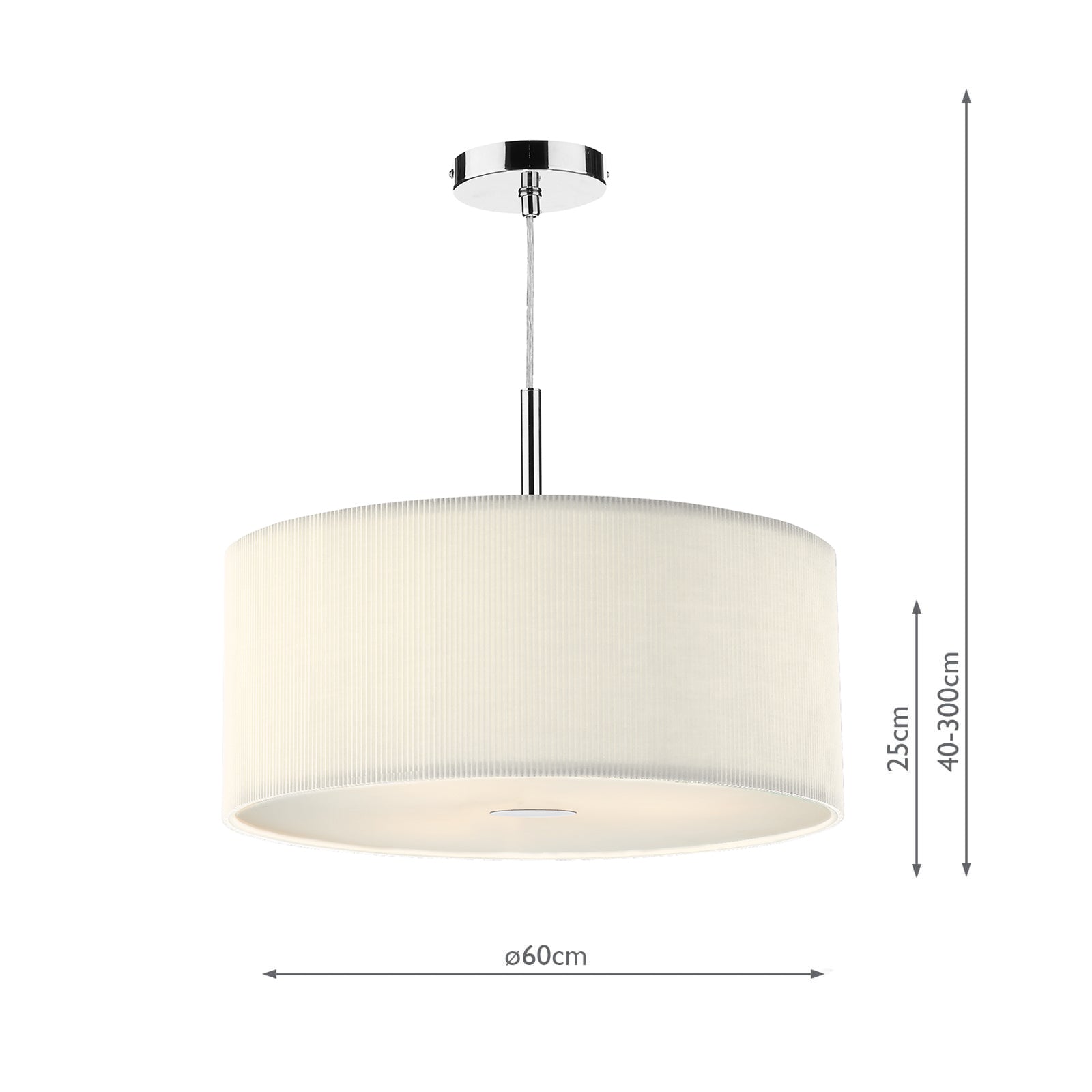 Zaragoza 3 Light Pendant Cream 60cm