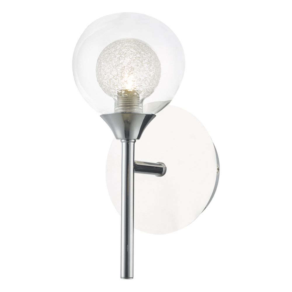 Zeke Wall Light Polished Chrome Glass