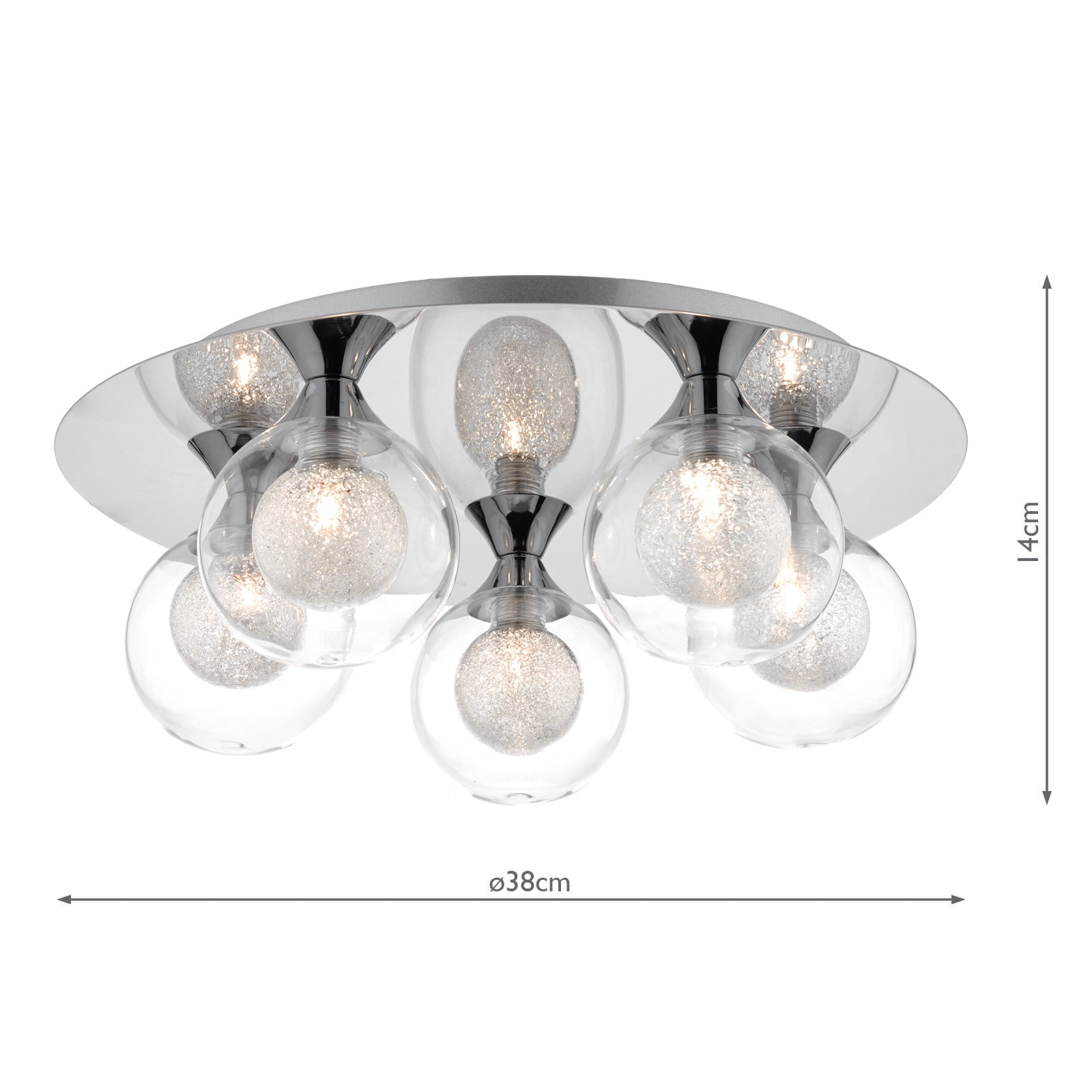 Zeke 5 Light Flush Polished Chrome