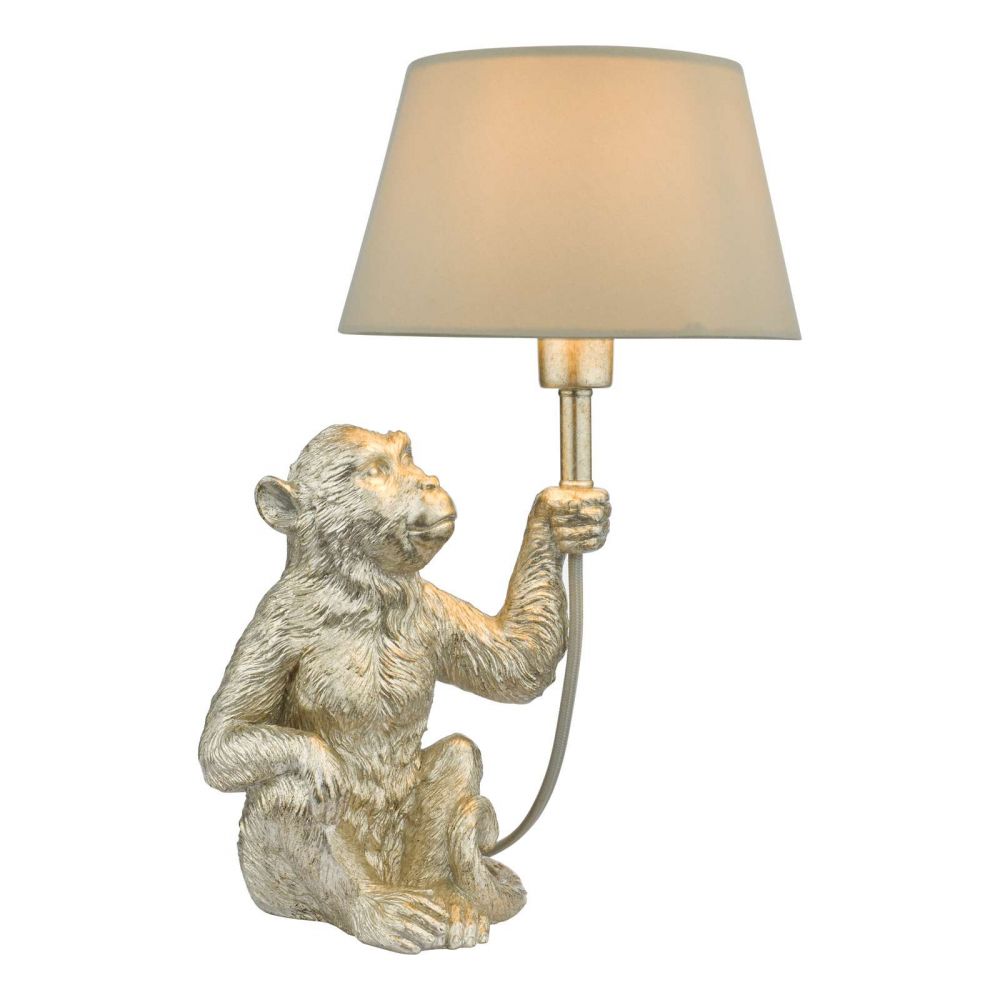 dar lighting Zira Monkey Table Lamp Silver With Shade