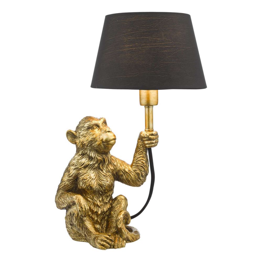 dar lighting Zira Monkey Table Lamp Gold With Shade