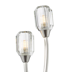 Zonda 2 Light Wall Light Brushed Nickel and Crystal