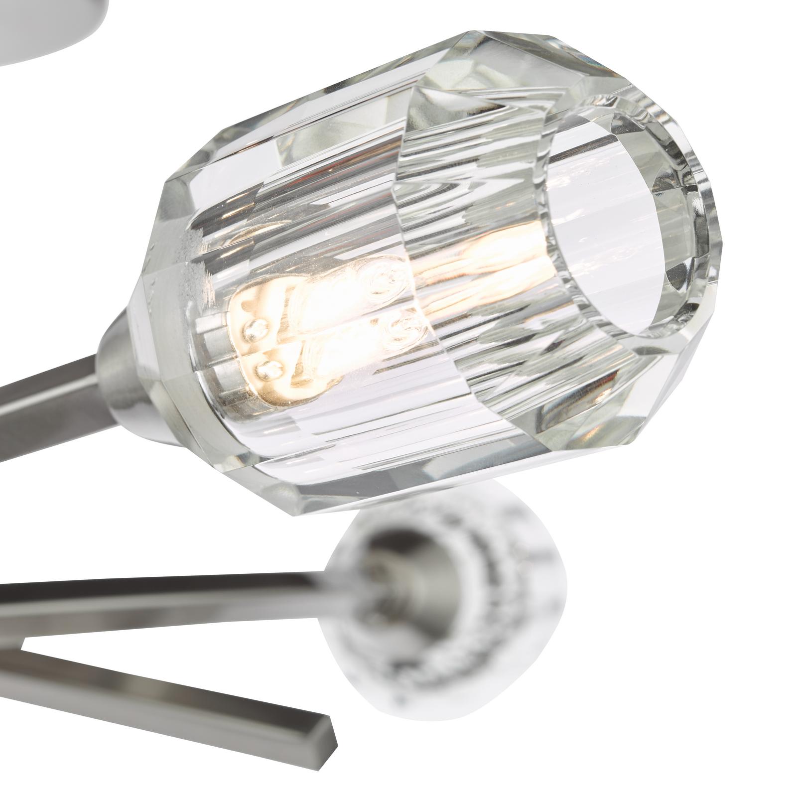 Zonda 3 Light Semi-Flush Brushed Nickel and Crystal