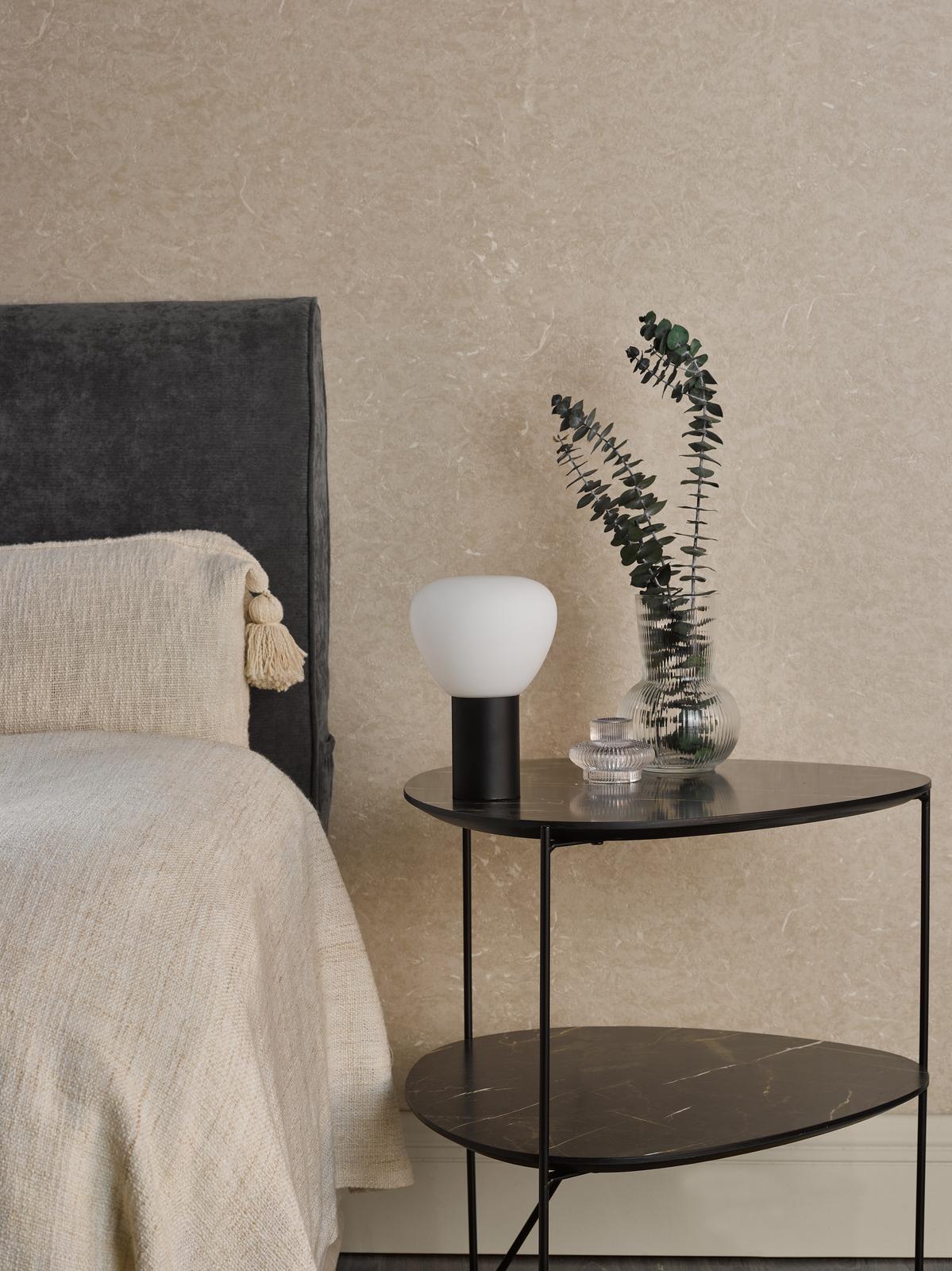 Zorah Touch Table Lamp Opal Glass and Matt Black