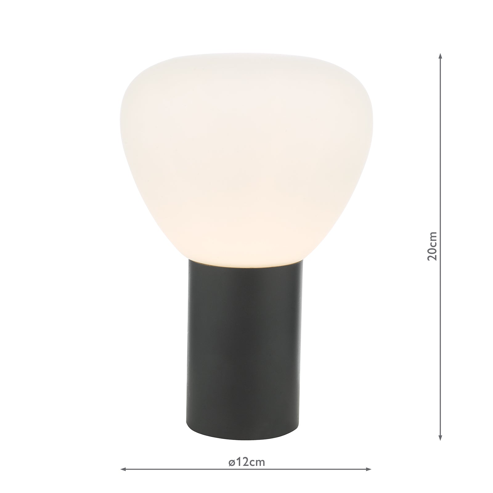 Zorah Touch Table Lamp Opal Glass and Matt Black