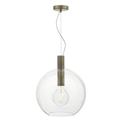 Zula 1 Light Single Pendant Aged Bronze, Clear Glass dar lighting