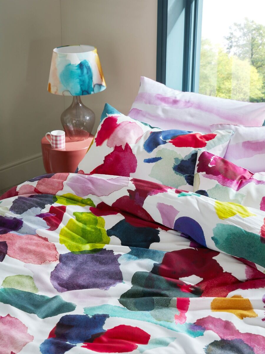 Bluebellgray Abstract Fuchsia Bedding