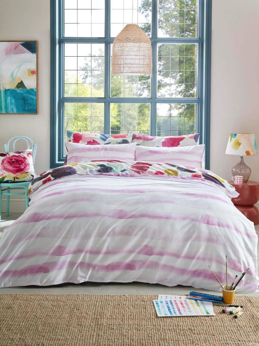 Bluebellgray Abstract Fuchsia Bedding