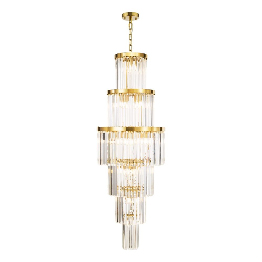 Angel 28 Light Chandelier Crystal Antique Gold