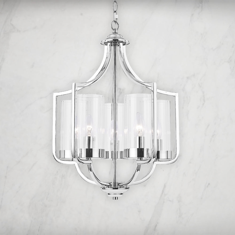 Ashley 5 Light Pendant Polished Chrome