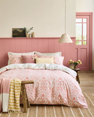 Laura Ashley Ashstead Damask Natural Coral Bedding