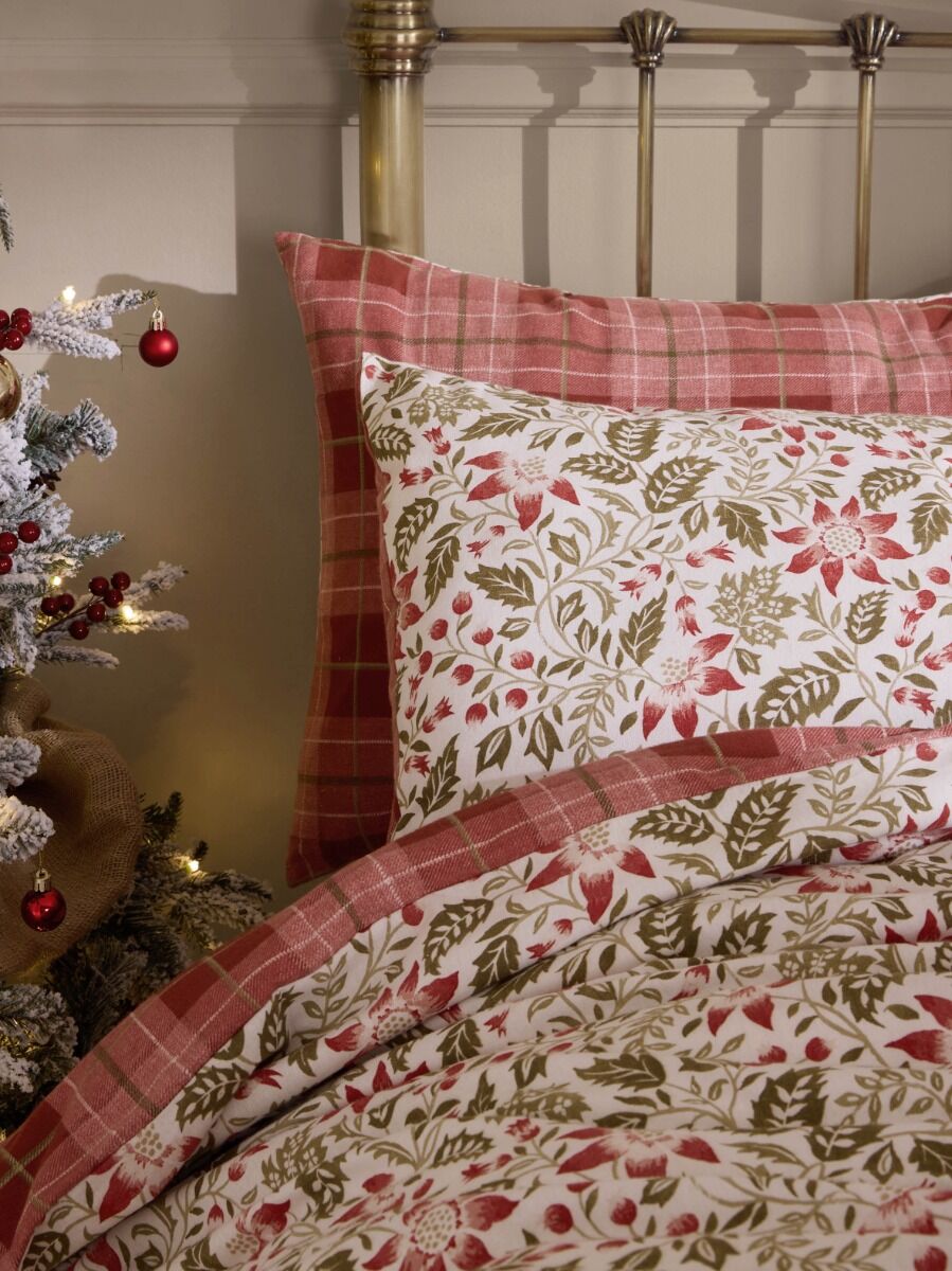 Laura Ashley Astley Floral Christmas Festive Red Bedding