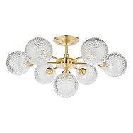 Laura Ashley Atherton 7lt Semi Flush Satin Brass