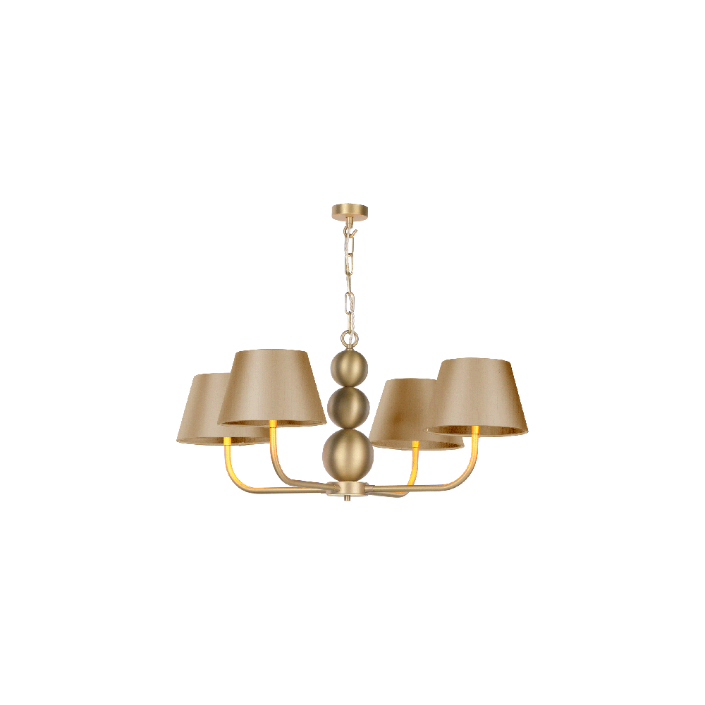 Athena 4 Light Pendant Brass With Bespoke Shade