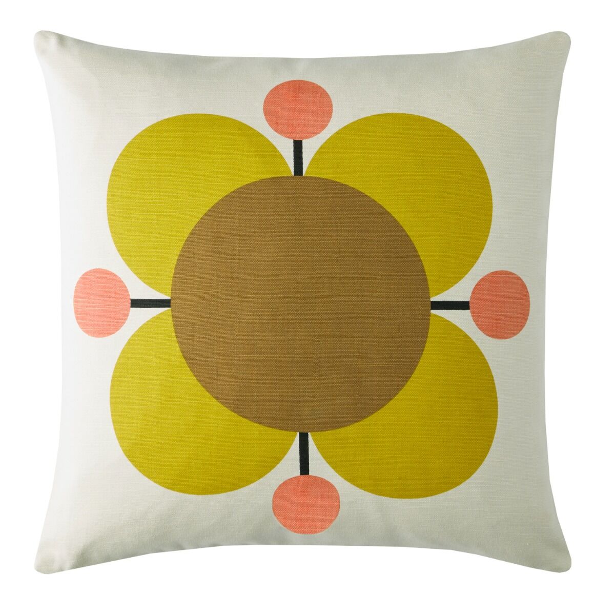 Orla Kiely Atomic Flower Primrose 45x45cm Microfibre Cushion