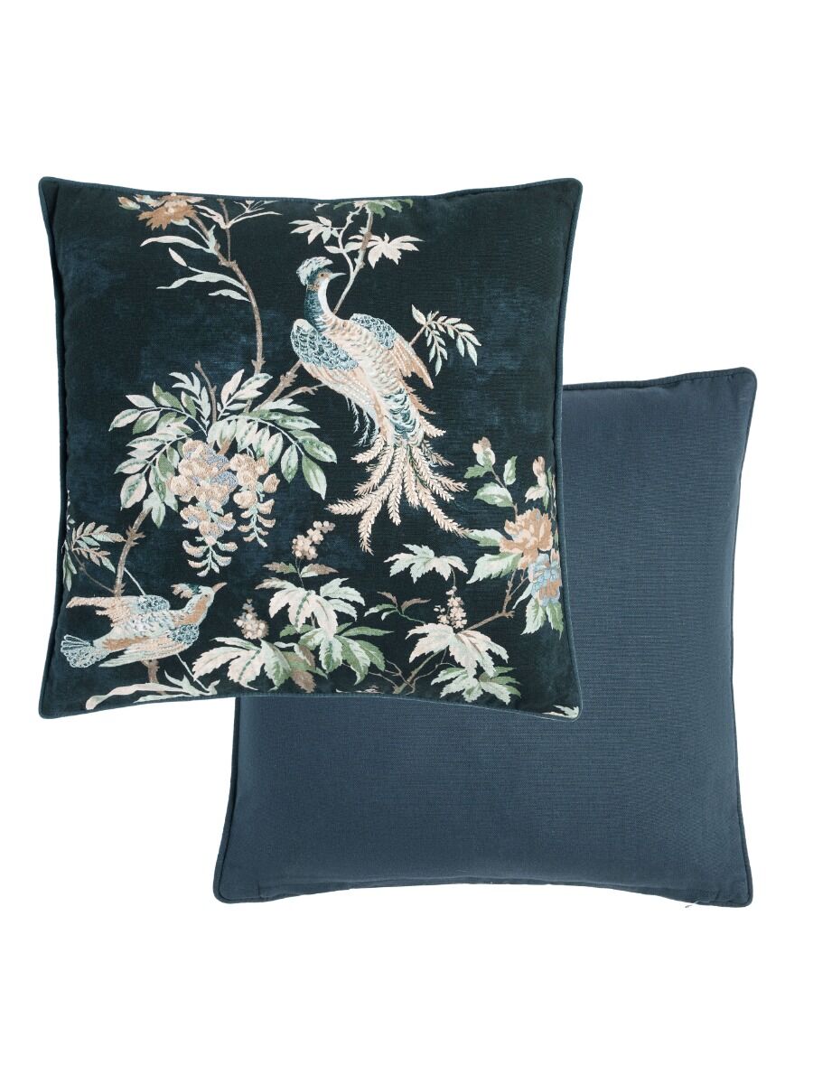 Laura Ashley Attleton Midnight Seaspray Microfibre 43x43cm Cushion