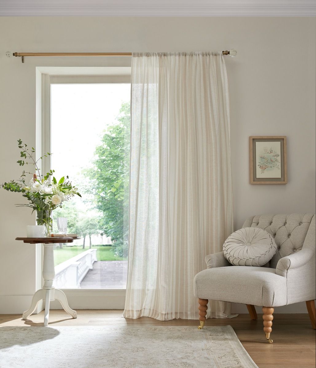 Laura Ashley Awning Stripe Voile Panel